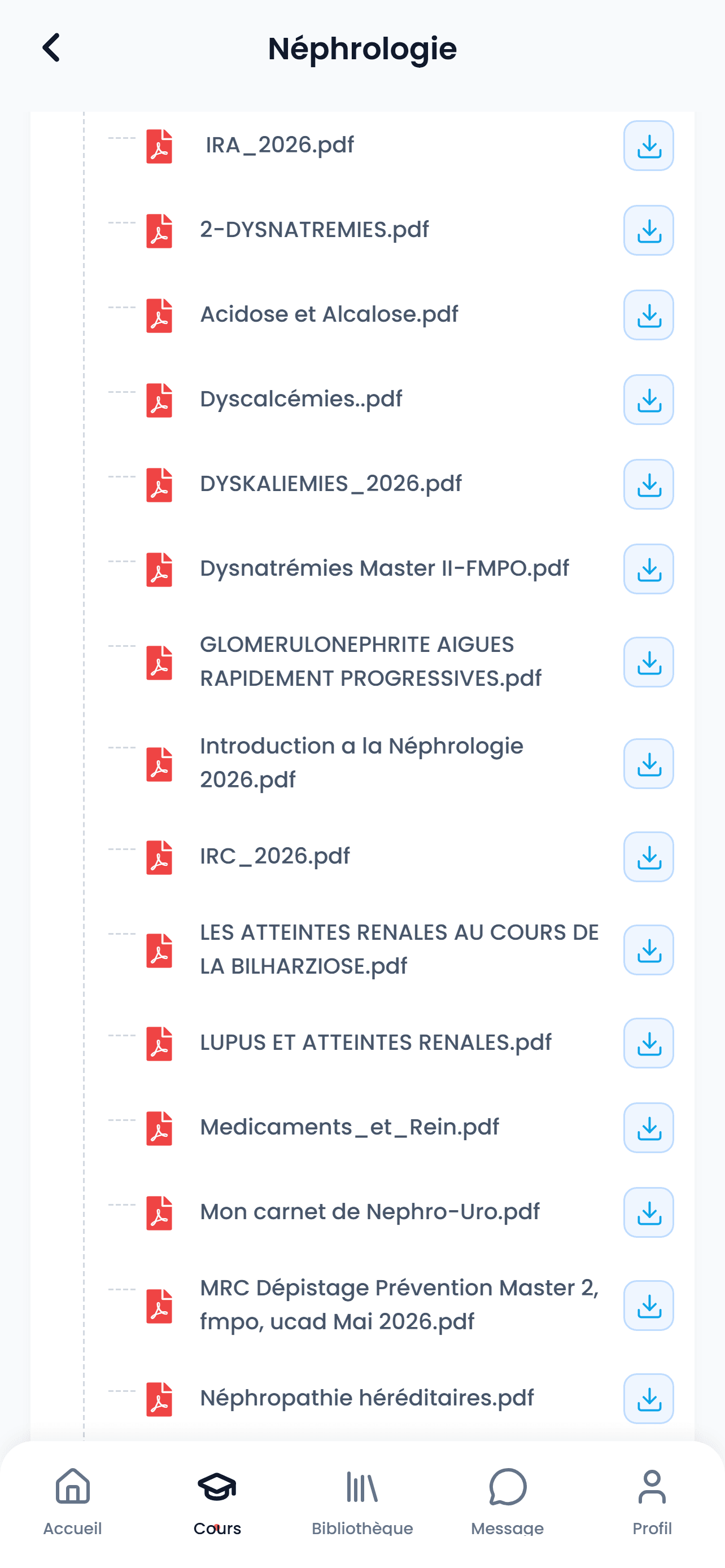 Téléchargement de polycopiés PDF et fiches de cours de médecine sur TutoratMed